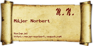 Májer Norbert névjegykártya